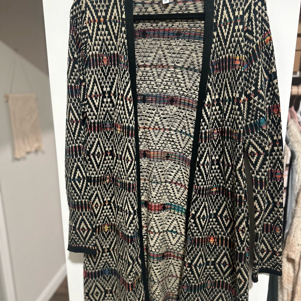 Chic Indigo Patterned Cardigan